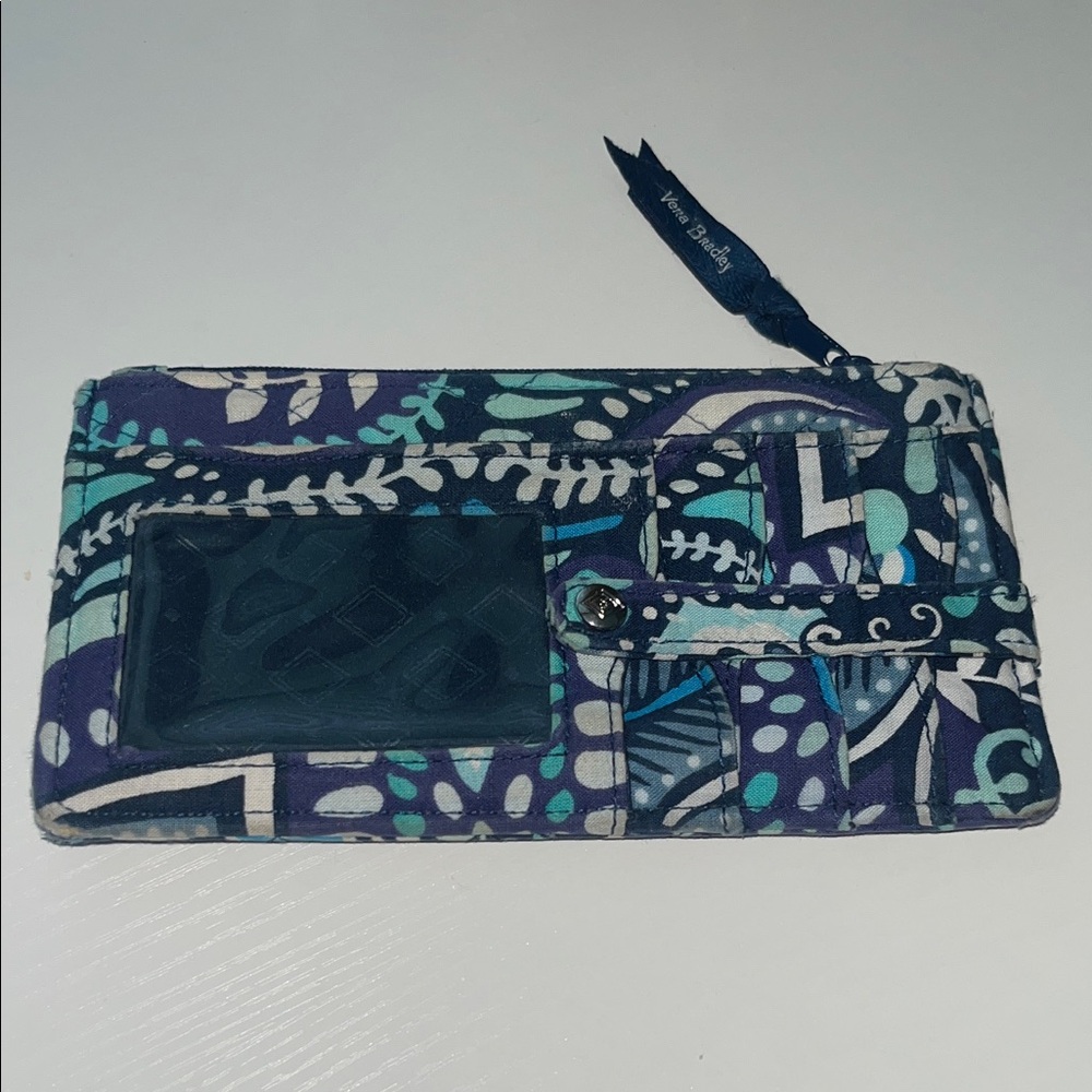 Vera Bradley Navy and Teal Patterned Wallet
